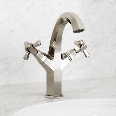 Eton Polished Nickel Tall Basin Mixer Tap