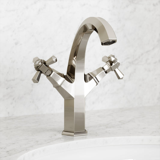 Eton Polished Nickel Tall Basin Mixer Tap