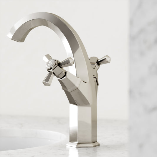 Eton Polished Nickel Tall Basin Mixer Tap