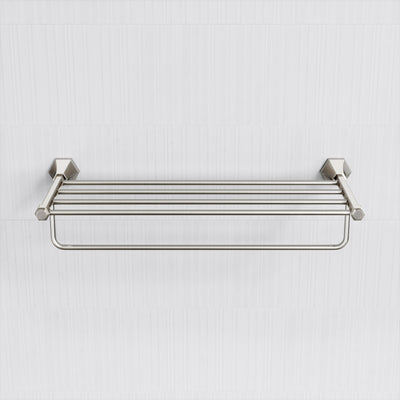 Eton Polished Nickel Towel Shelf With Rail 600mm