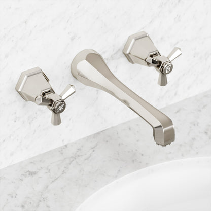 Eton Polished Nickel Wall Mounted Basin Mixer Tap