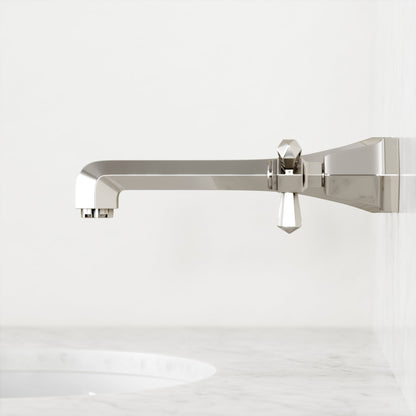 Eton Polished Nickel Wall Mounted Basin Mixer Tap