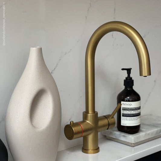 Filtrata Brushed Gold 4 in 1 Boiling Water Kitchen Tap