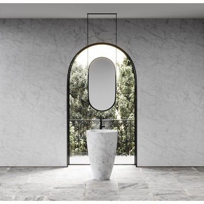 Fiori Carrara Marble Pedestal Basin 560mm