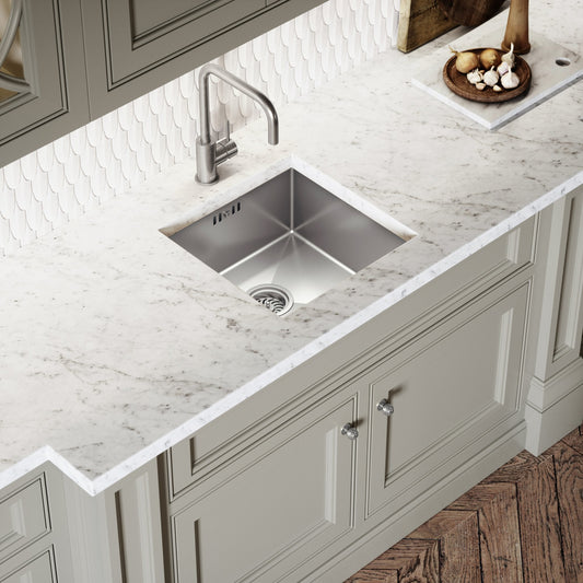 Flow Brushed Stainless Single Lever Kitchen Mixer Tap