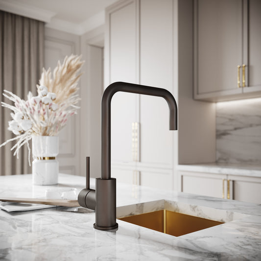 Flow Single Lever Kitchen Mixer Tap Deep Bronze