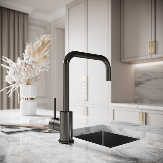 Flow Single Lever Kitchen Mixer Tap Gunmetal Black