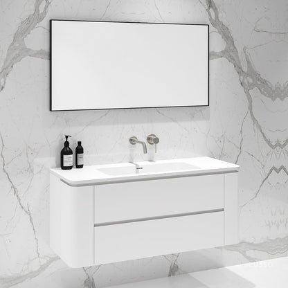 Fontane Matte White Vanity Unit with Stone Basin 1200mm