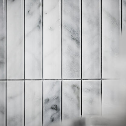 Genova Concave Carrara Marble Mosaic Wall Tile