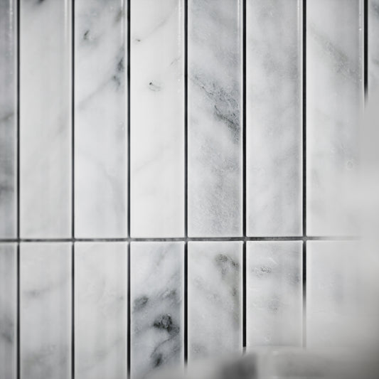 Genova Concave Carrara Marble Mosaic Wall Tile