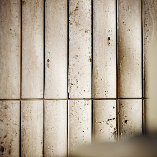 Genova Concave Travertine Stone Mosaic Wall Tile