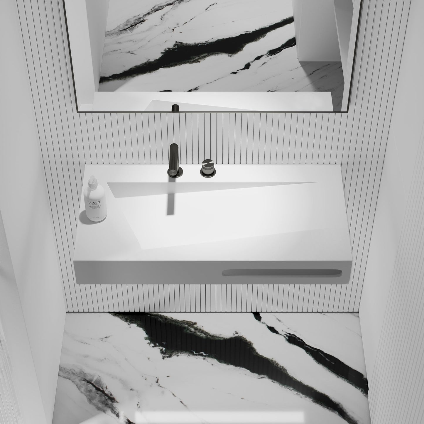 Geo Wall Hung Stone Basin 900mm