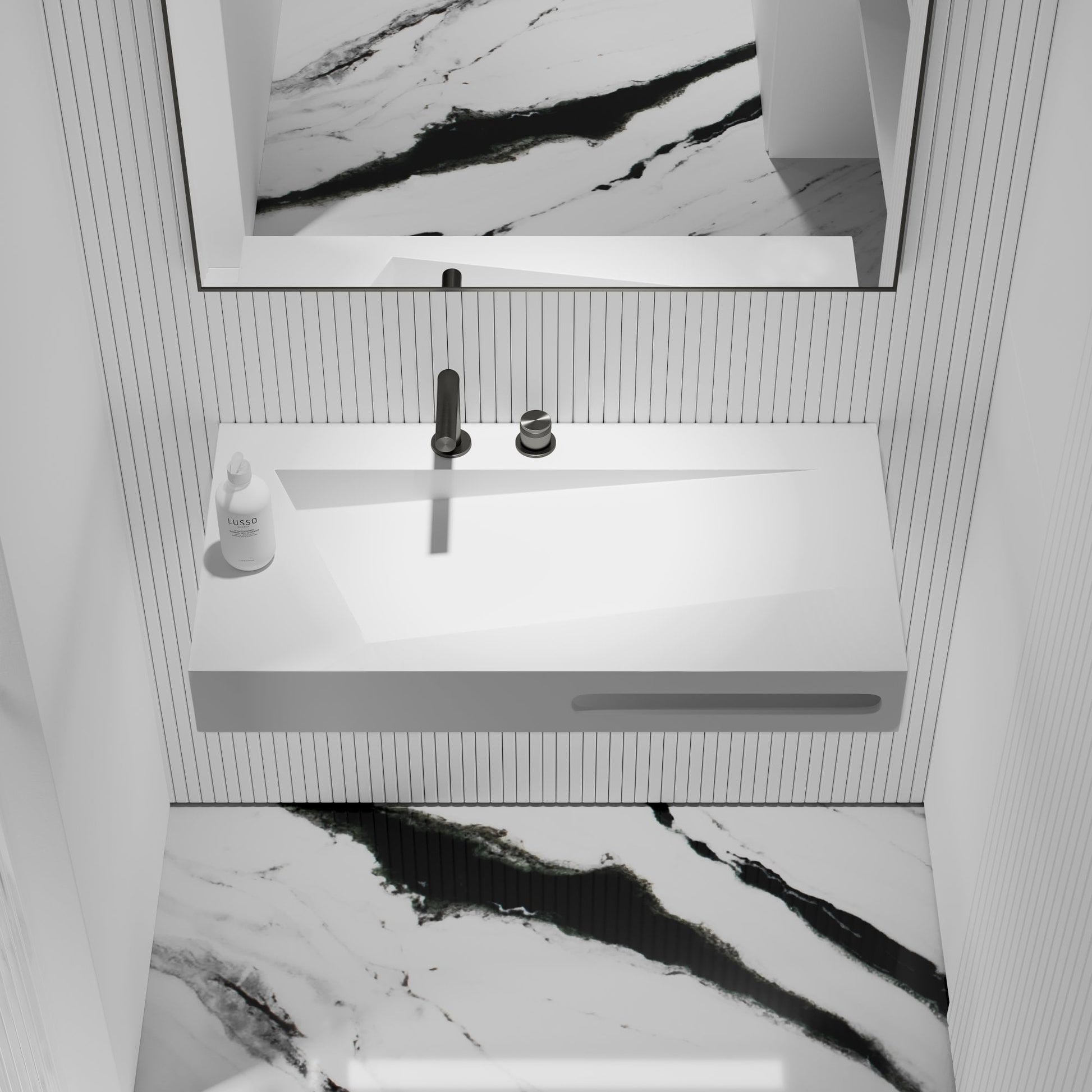 Geo Wall Hung Stone Basin 900mm
