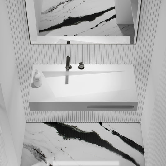 Geo Wall Hung Stone Basin 900mm