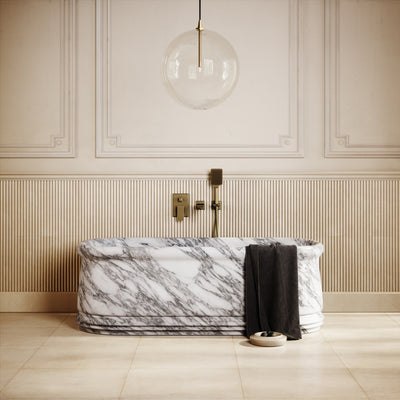 Grandeur Arabescato Marble Freestanding Bath 1500mm