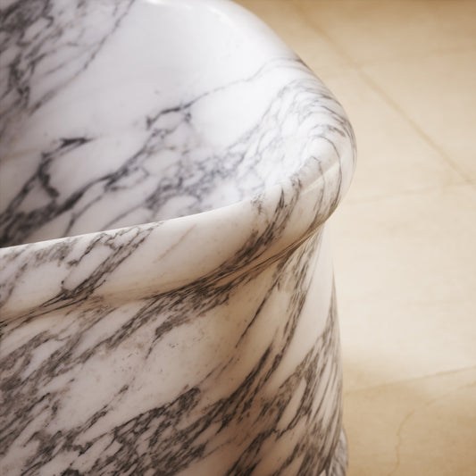 Grandeur Arabescato Marble Freestanding Bath 1500mm