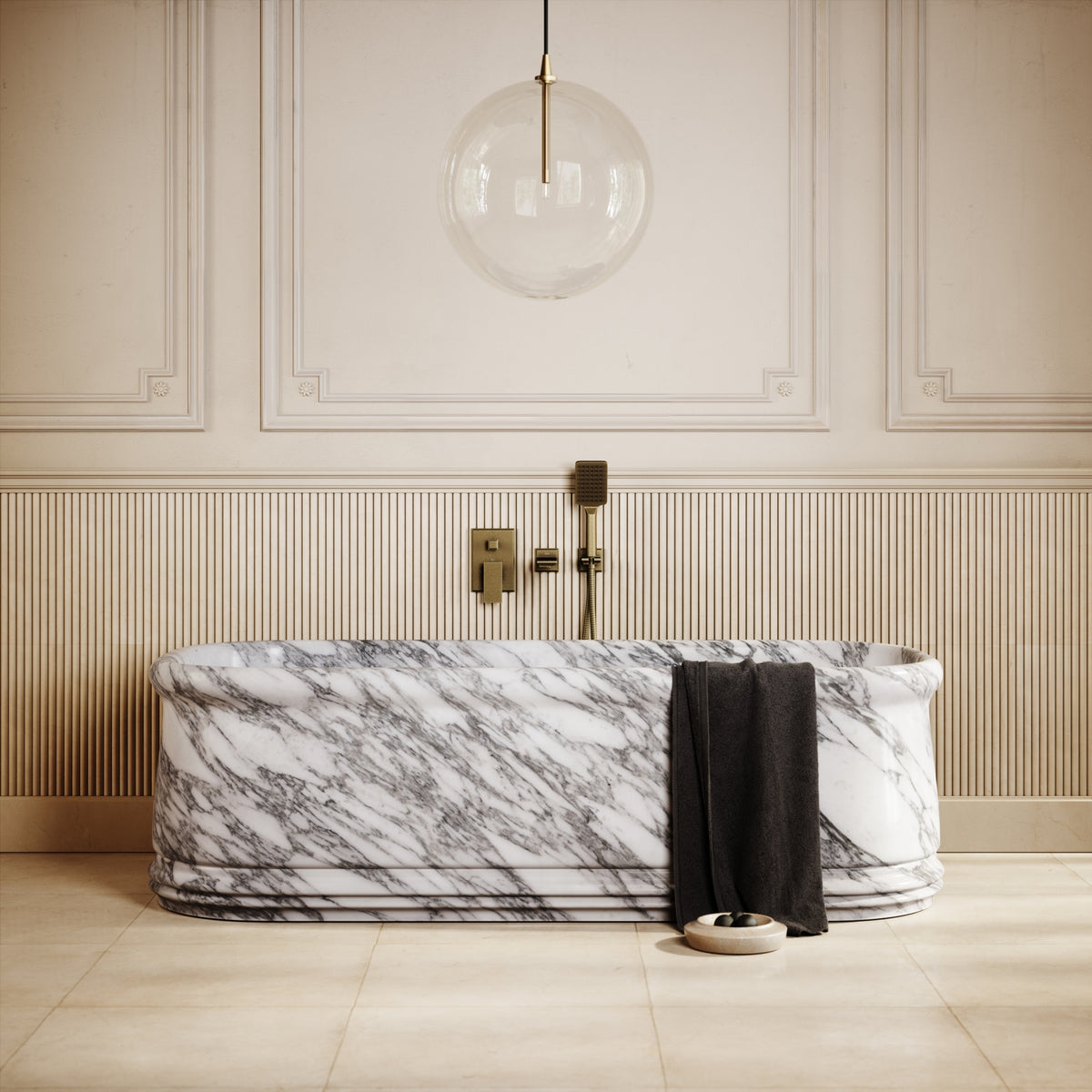 Grandeur Arabescato Marble Freestanding Bath 1780mm - LUSSO