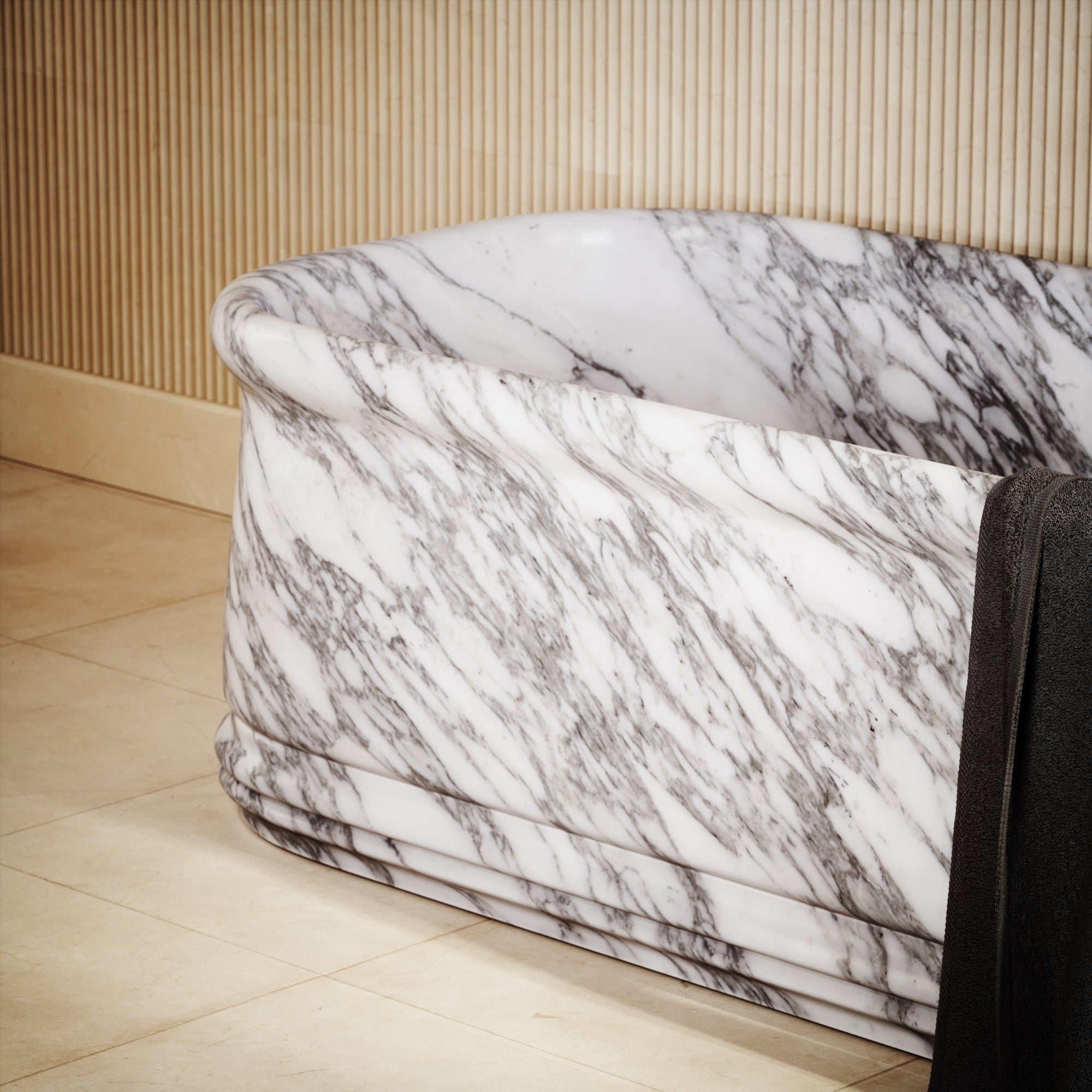Grandeur Arabescato Marble Freestanding Bath 1780mm - LUSSO