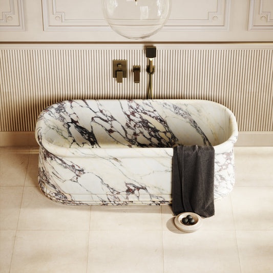 Grandeur Calacatta Viola Marble Freestanding Bath 1500mm