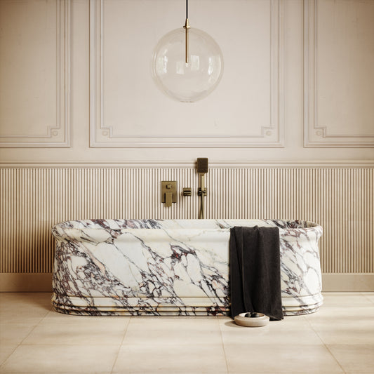 Grandeur Calacatta Viola Marble Freestanding Bath 1780mm