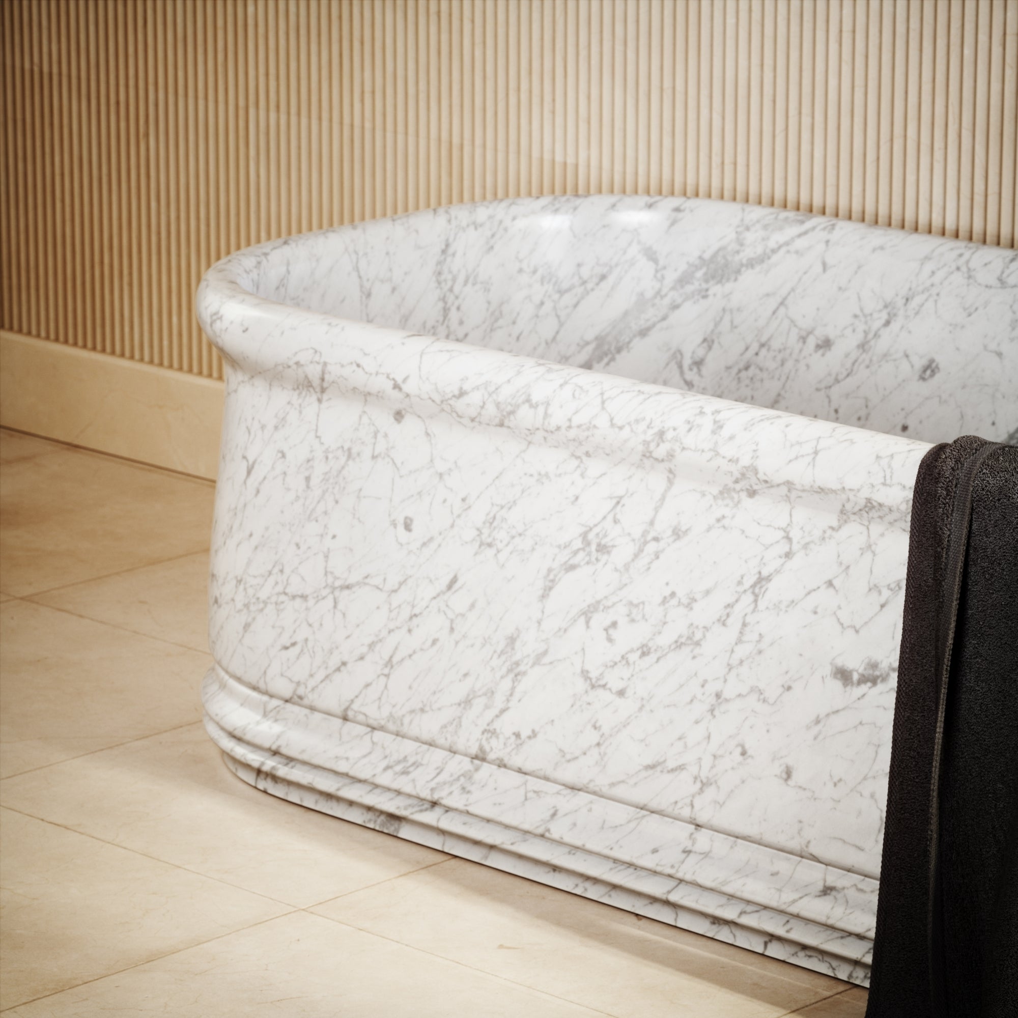 Grandeur Carrara Marble Freestanding Bath 1780mm - LUSSO