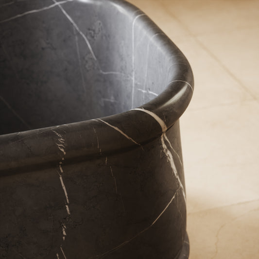 Grandeur Pietra Grey Marble Freestanding Bath 1500mm