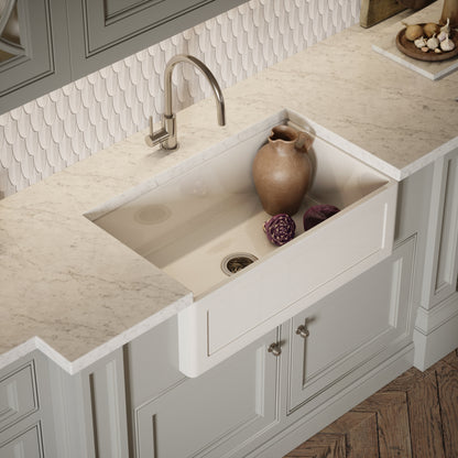 Grantley Large Single White Ceramic Butler Kitchen Sink 800mm