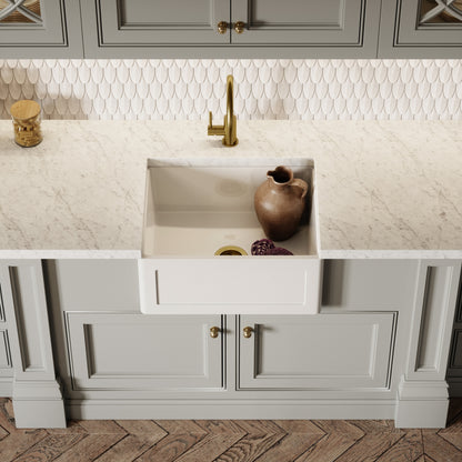 Grantley Single White Ceramic Butler Kitchen Sink 600mm