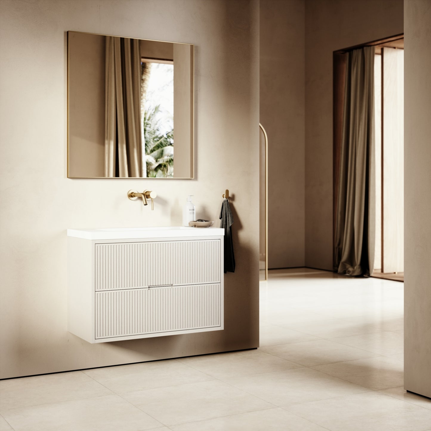 Harrington Velvet Beige Vanity Unit 600-1200mm