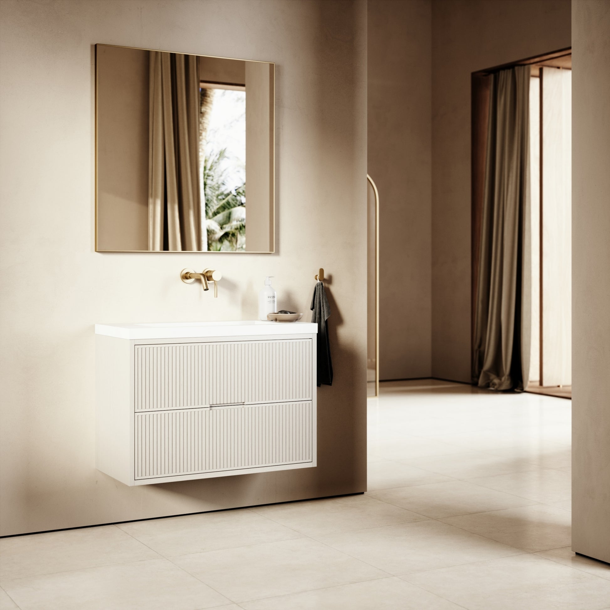 Harrington Velvet Beige Vanity Unit 600-1200mm