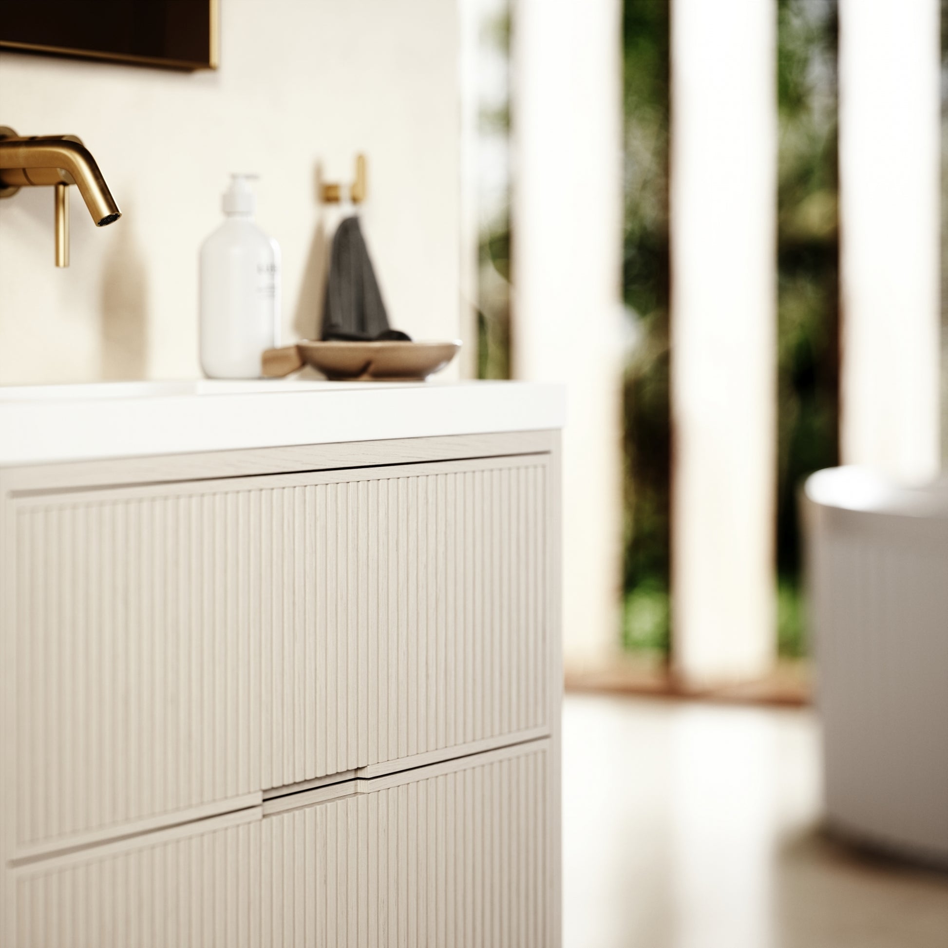 Harrington Velvet Beige Vanity Unit 600-1200mm