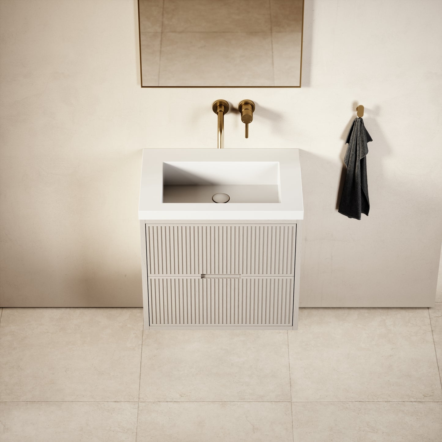Harrington Velvet Beige Vanity Unit 600-1200mm