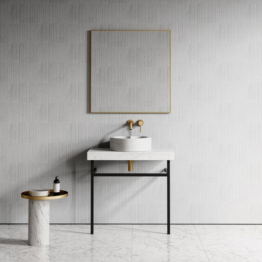 Heart Carrara Marble Countertop Basin 400mm