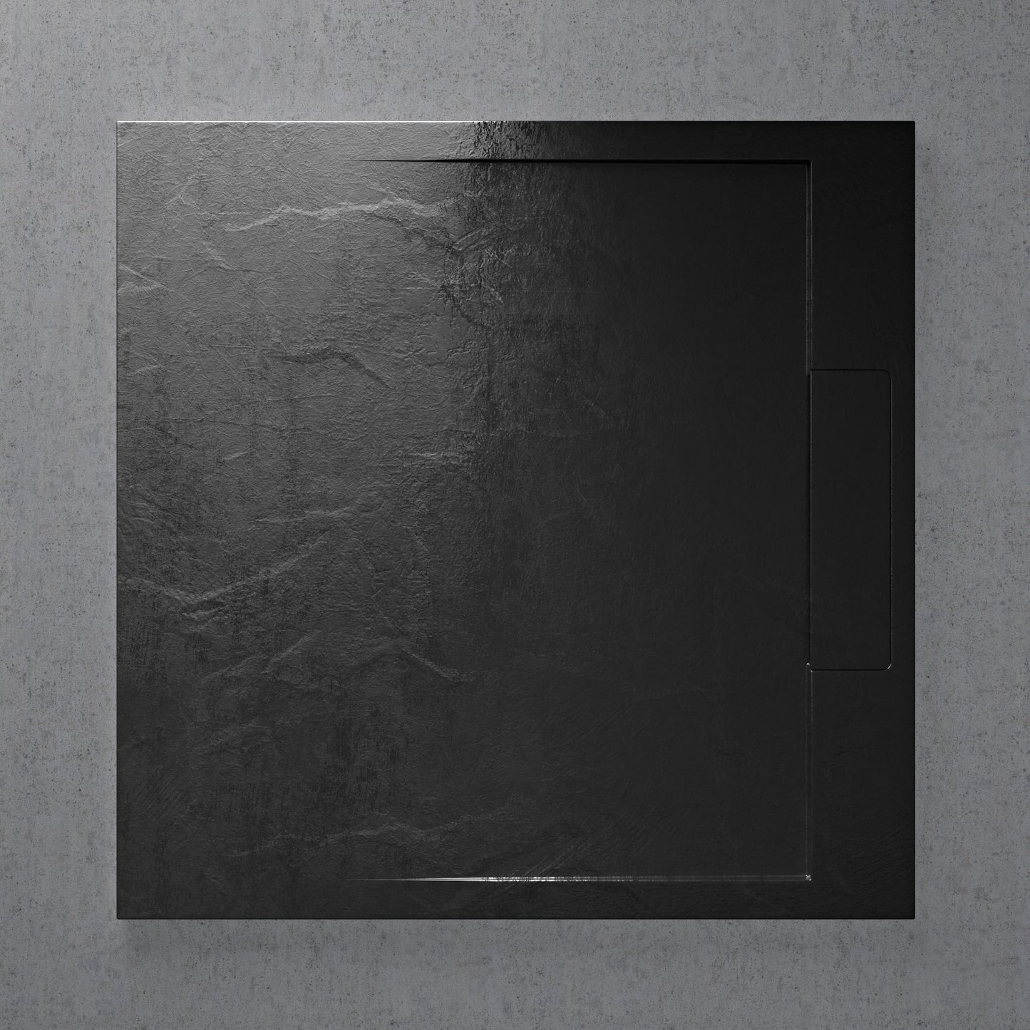 Infinity Stone Shower Tray & Waste Matte Black (ALL SIZES)