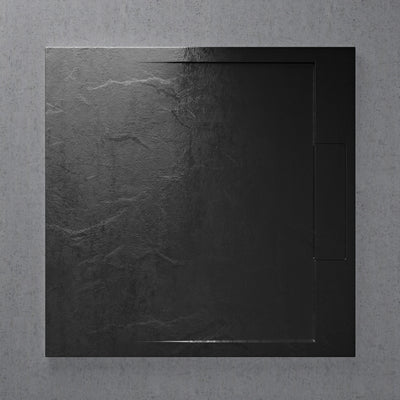 Infinity Stone Shower Tray & Waste Matte Black (ALL SIZES)