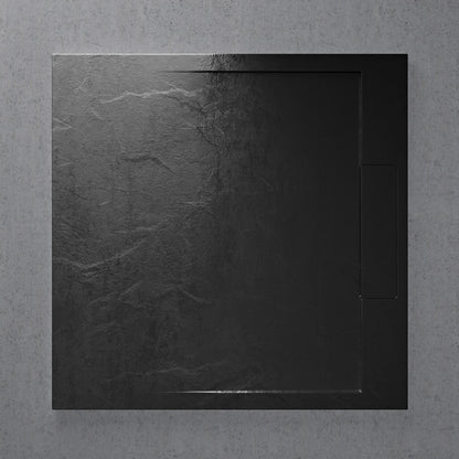 Infinity Stone Shower Tray & Waste Matte Black (ALL SIZES)