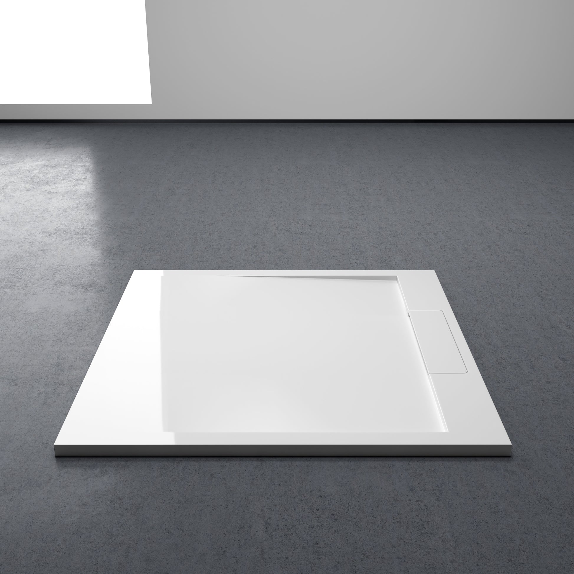 Infinity Stone Shower Tray & Waste Polished White (ALL SIZES)