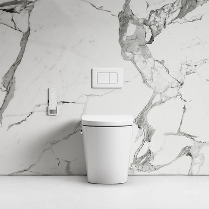 Intellismart Back To Wall Rimless Bidet Toilet with Concealed Cistern and Matte White Flush Plate