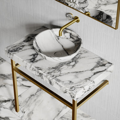 Italia Arabescato Marble Countertop Basin 400mm