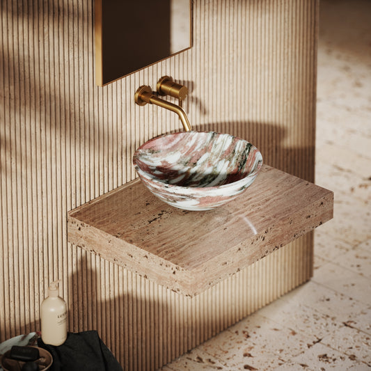 Italia Rosa Norwegian Marble Countertop Basin 400mm