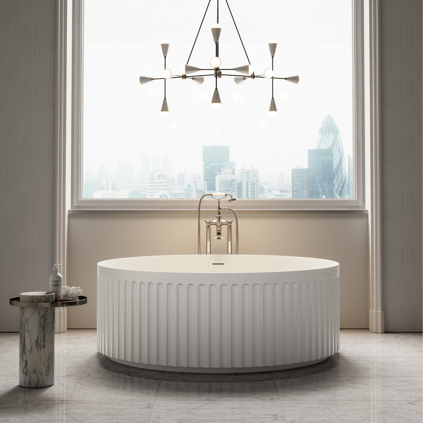 Jadore III Freestanding Fluted Stone Bath 1500mm