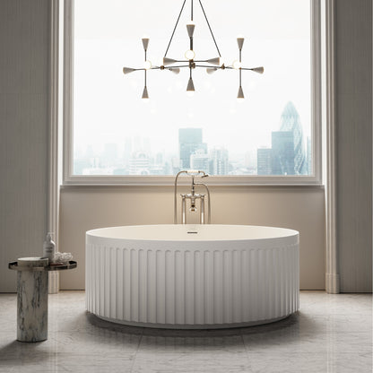 Jadore III Freestanding Fluted Stone Bath 1500mm