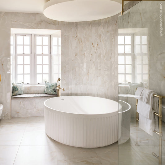 Jadore III Freestanding Fluted Stone Bath 1500mm