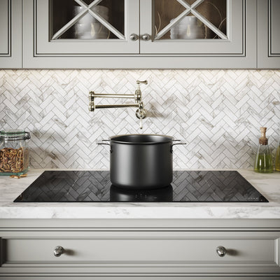 Kempton Traditional Kitchen Pot Filler Tap Polished Nickel