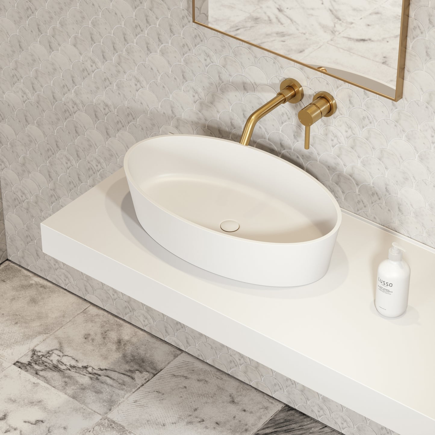 Kurv Countertop Stone Basin 600mm