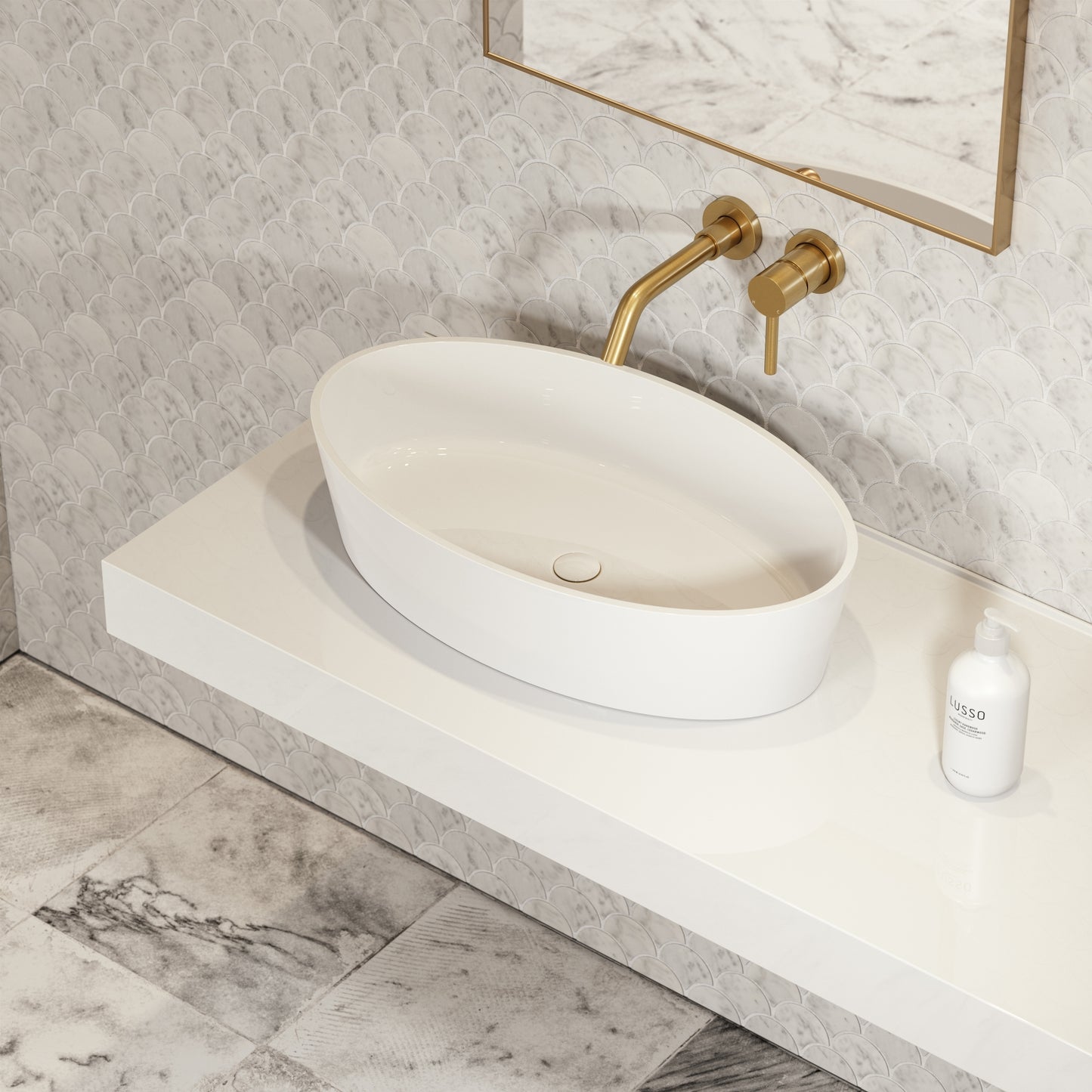 Kurv Countertop Stone Basin 600mm