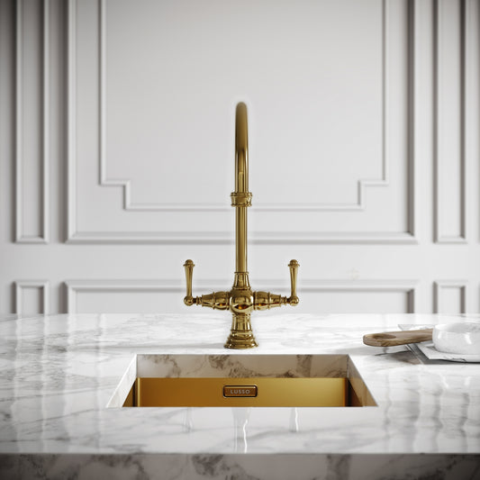 Lambeth Single Hole Traditional Kitchen Tap Polished Brass