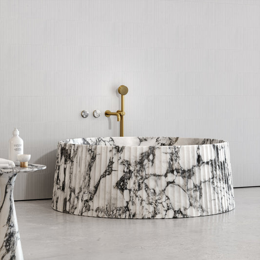 Lamp Arabescato Marble Freestanding Bath 1350mm