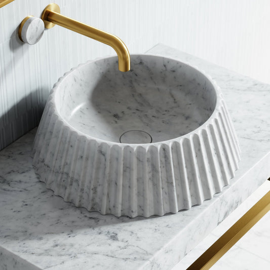 Lamp Carrara Marble Countertop Basin 450mm