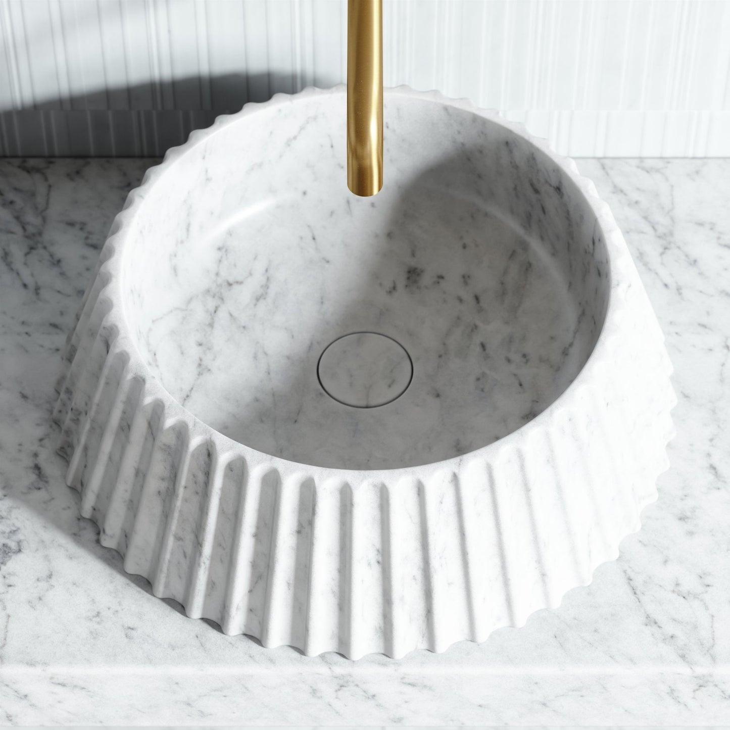Lamp Carrara Marble Countertop Basin 450mm